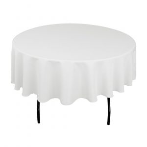 5' ROUND WHITE TABLE LINEN